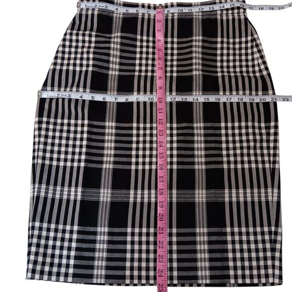 NEW ANN TAYLOR‎ Tailored White Black Plaid Skirt 10 Career Dressy Office Event - Picture 3 of 6